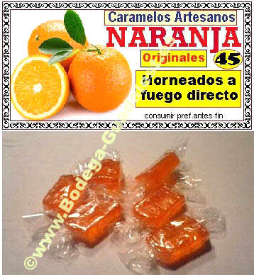 Caramelos de Miel y naranja.